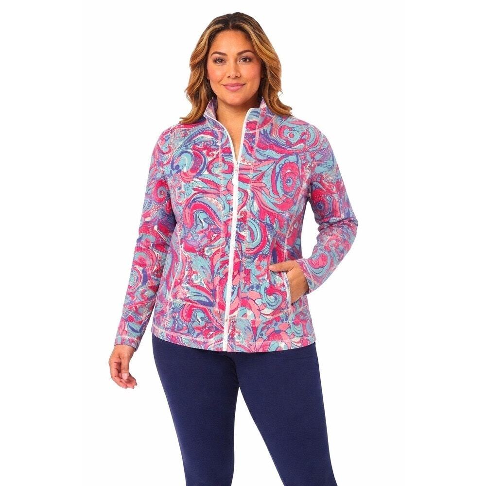 Talbots Pink Paisley Lightweight Athletic Runners Jacket Small